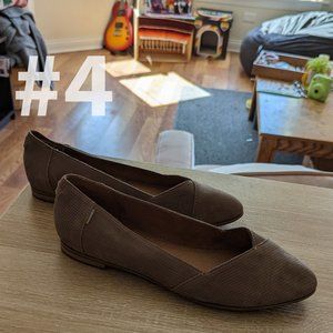 Brown Crossed Ballet Flat Tom’s